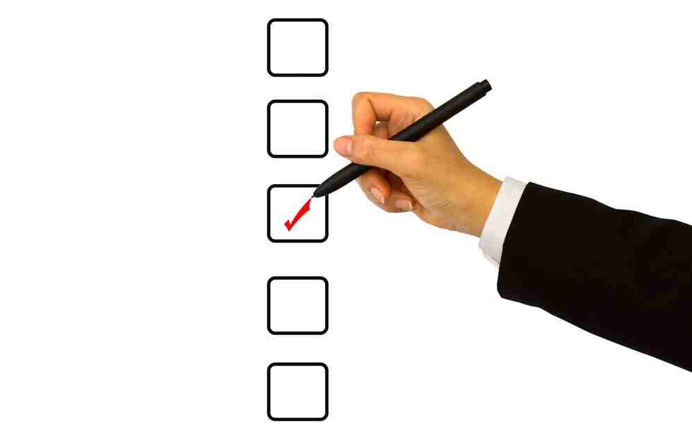 Ticking off checklist box